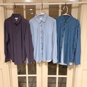 Mizzen+Main Men's Casual Button Down Shirts - Purple, Light Blue, Blue